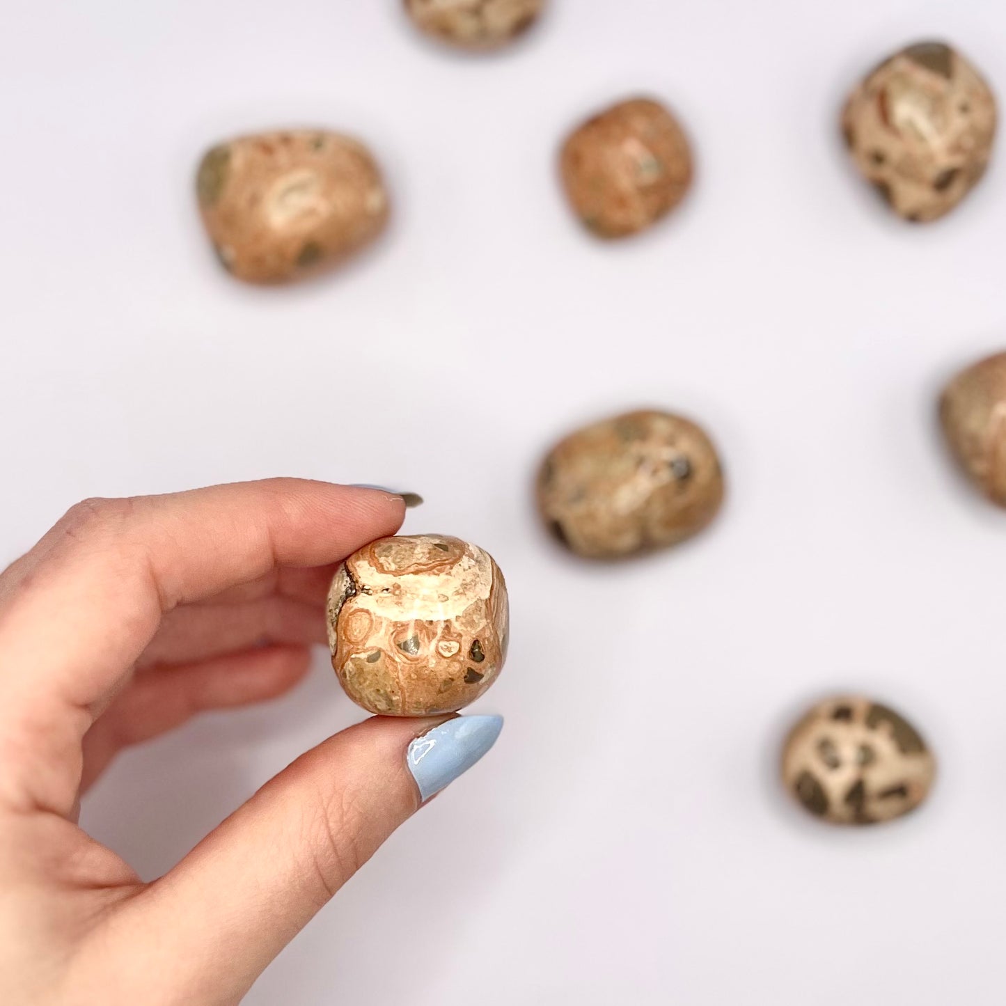 Jaspe Leopardo rodado - White Shine