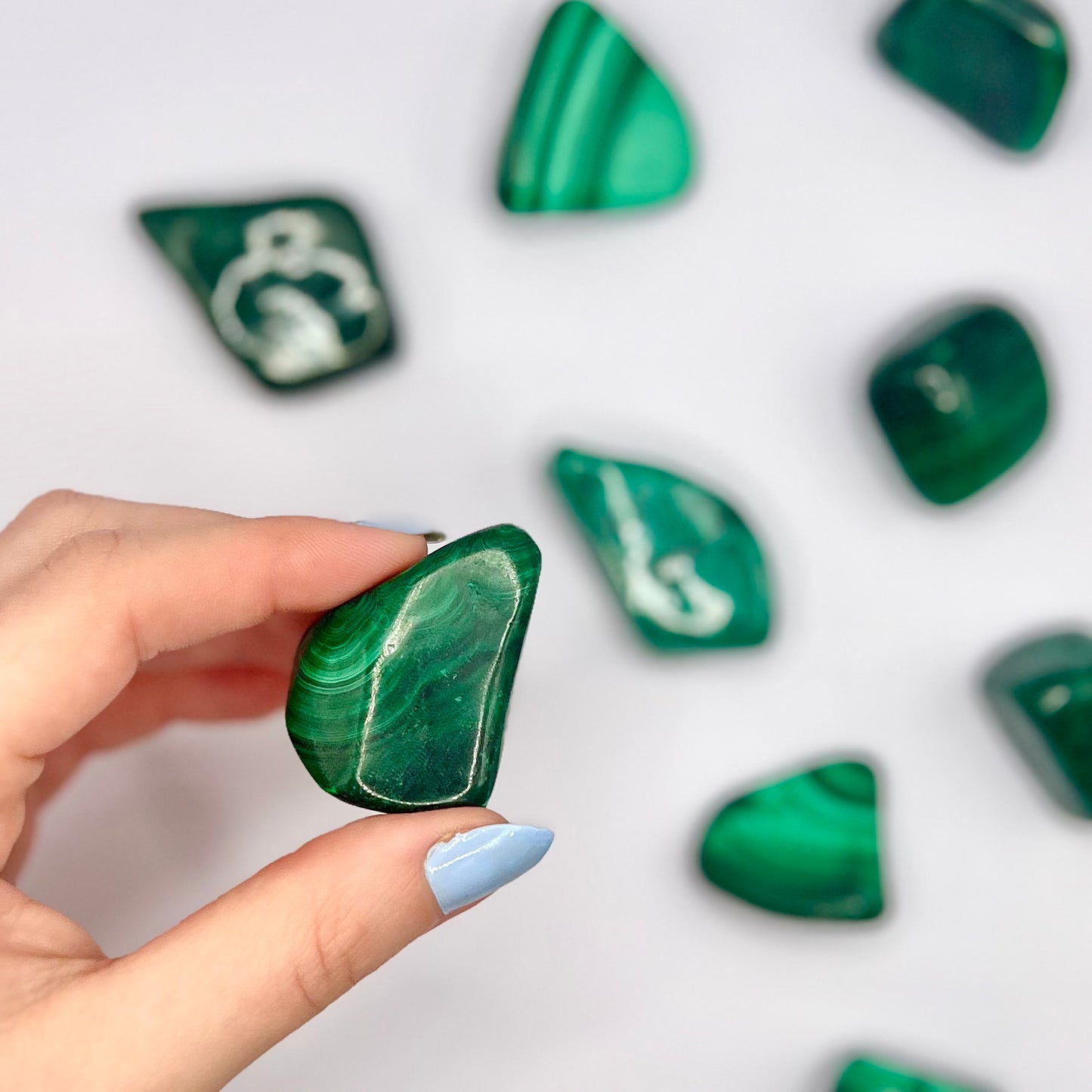 Malaquita rodado - White Shine