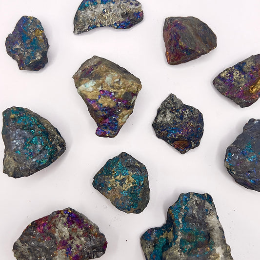 Calcopirita Irisada masivo - White Shine