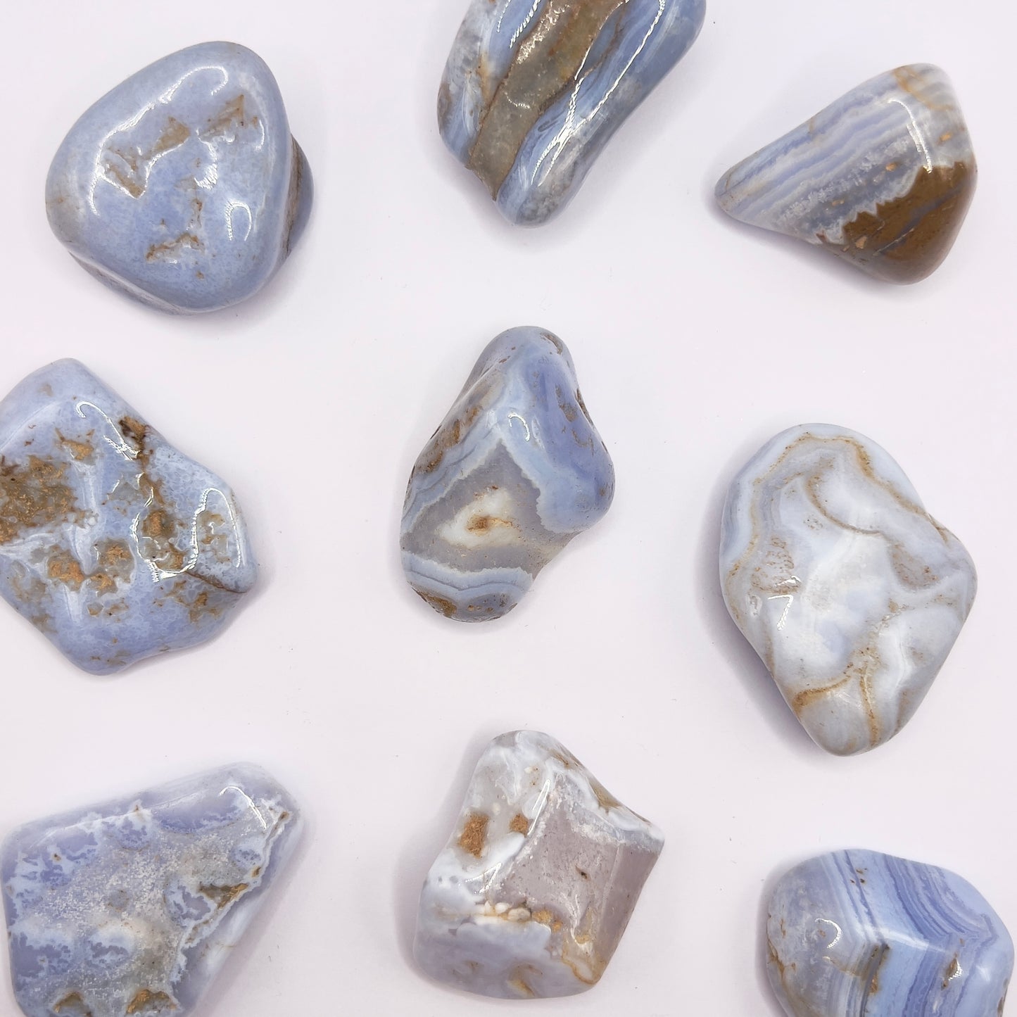 Calcedonia azul rodado - White Shine
