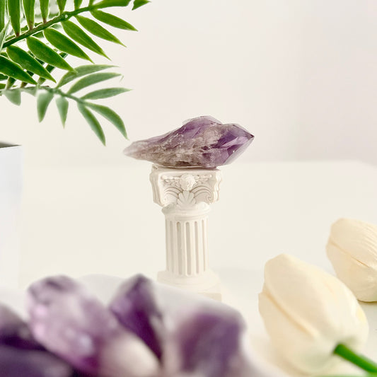Punta de Amatista Catedral en bruto - White Shine