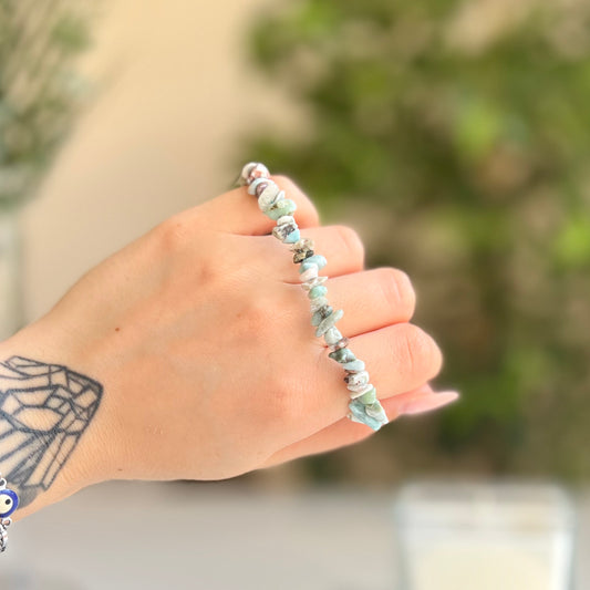 Pulsera chips Larimar extra