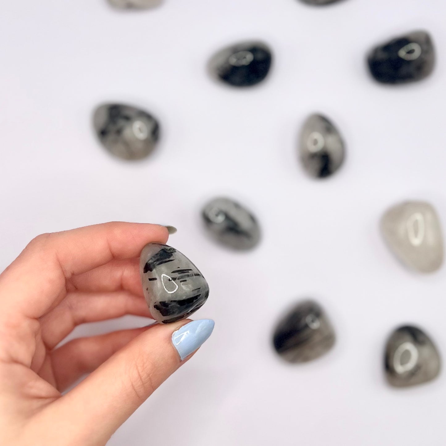 Cuarzo Turmalinado rodado - White Shine