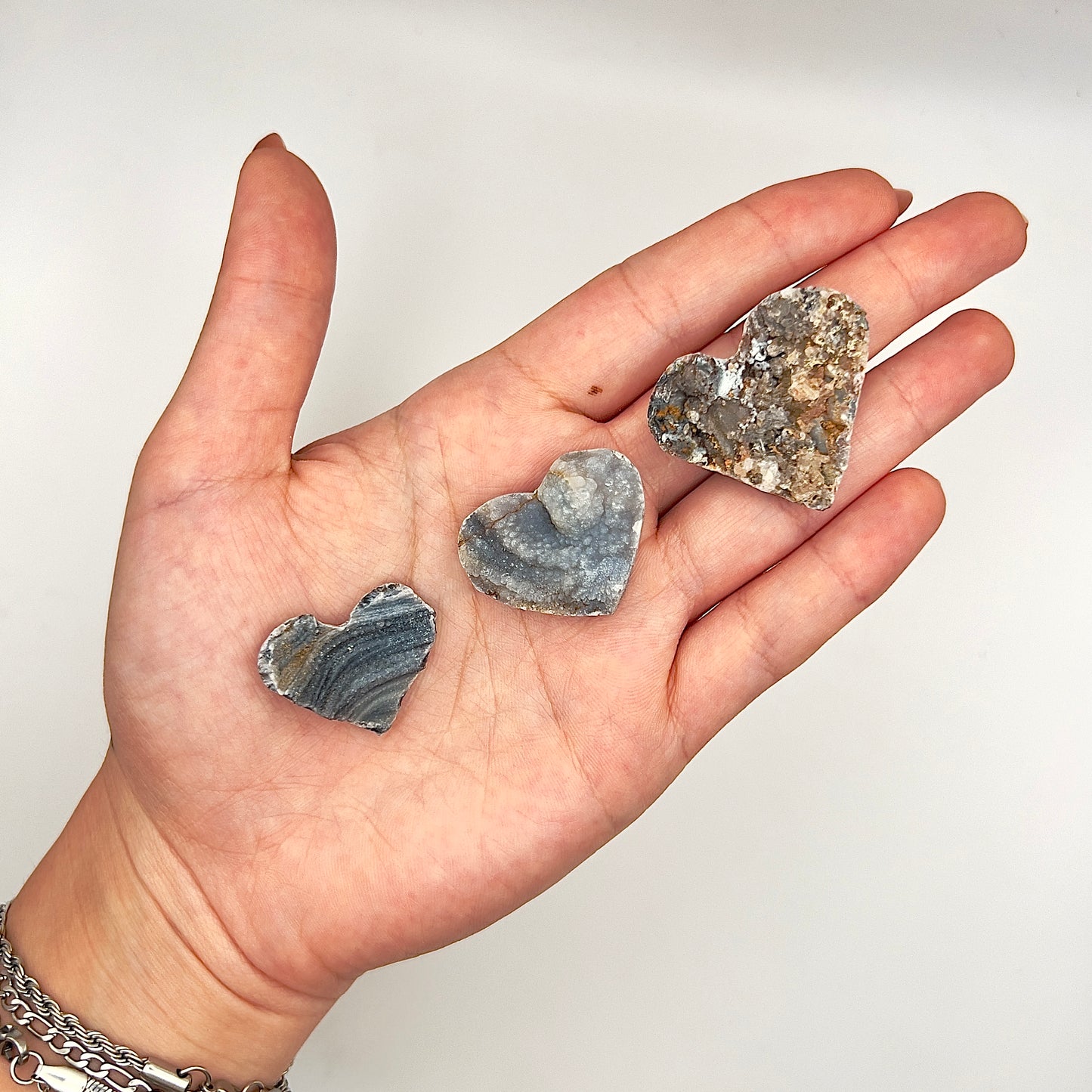 Corazón de Calcedonia cristalizada