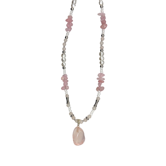 Collar Rosalía con Cuarzo Rosa - Amor propio y calma emocional