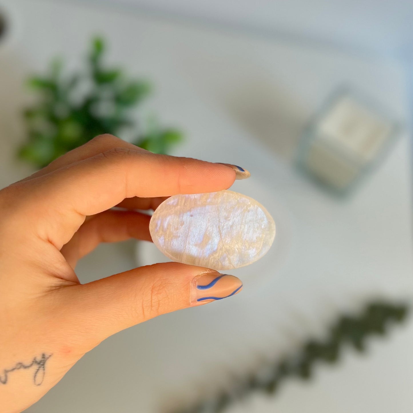 Cabujón de Piedra Luna "calidad extra" - White Shine