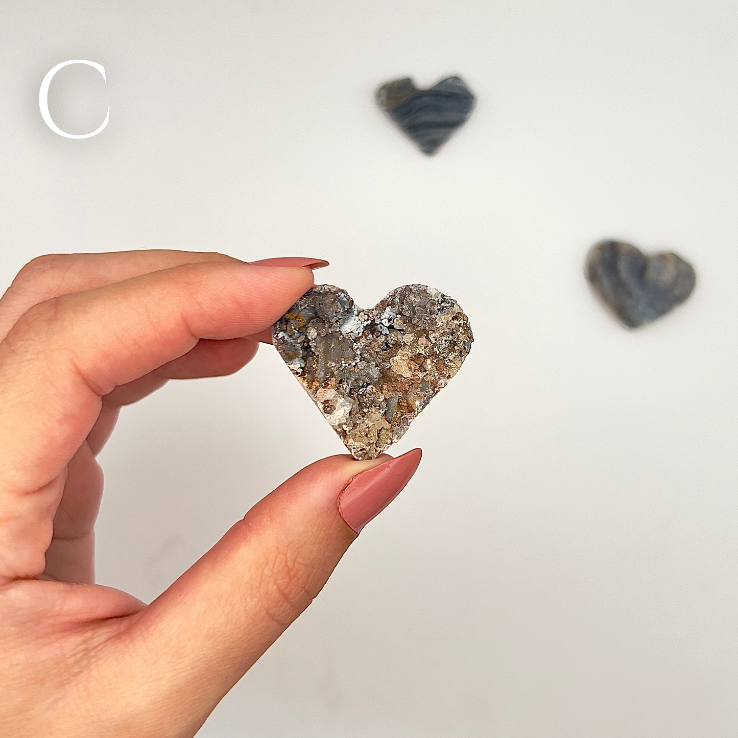 Corazón de Calcedonia cristalizada