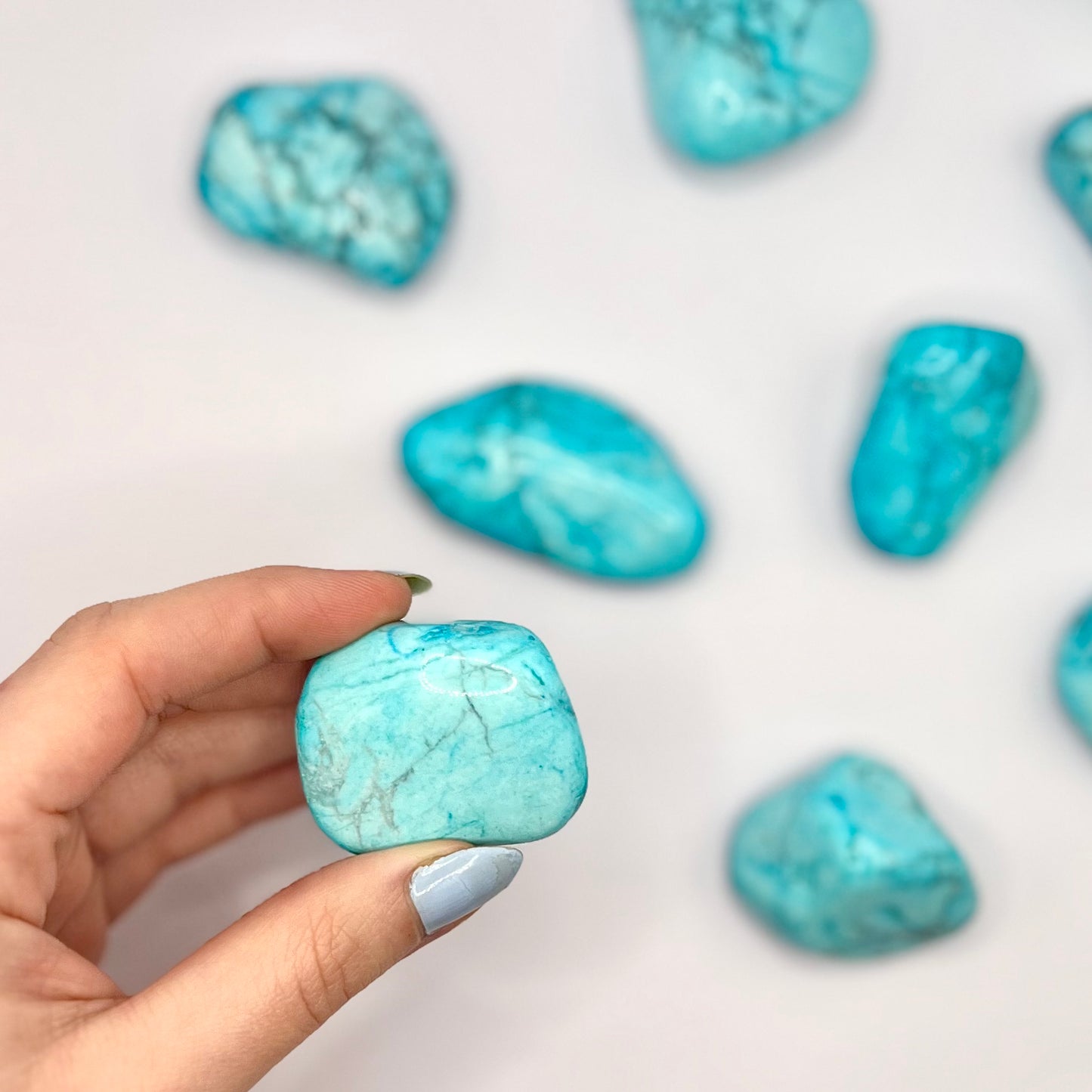 Howlita Azul rodado - White Shine