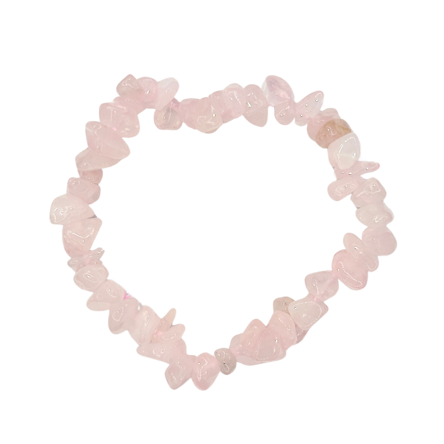 Pulsera chips Cuarzo Rosa - White Shine
