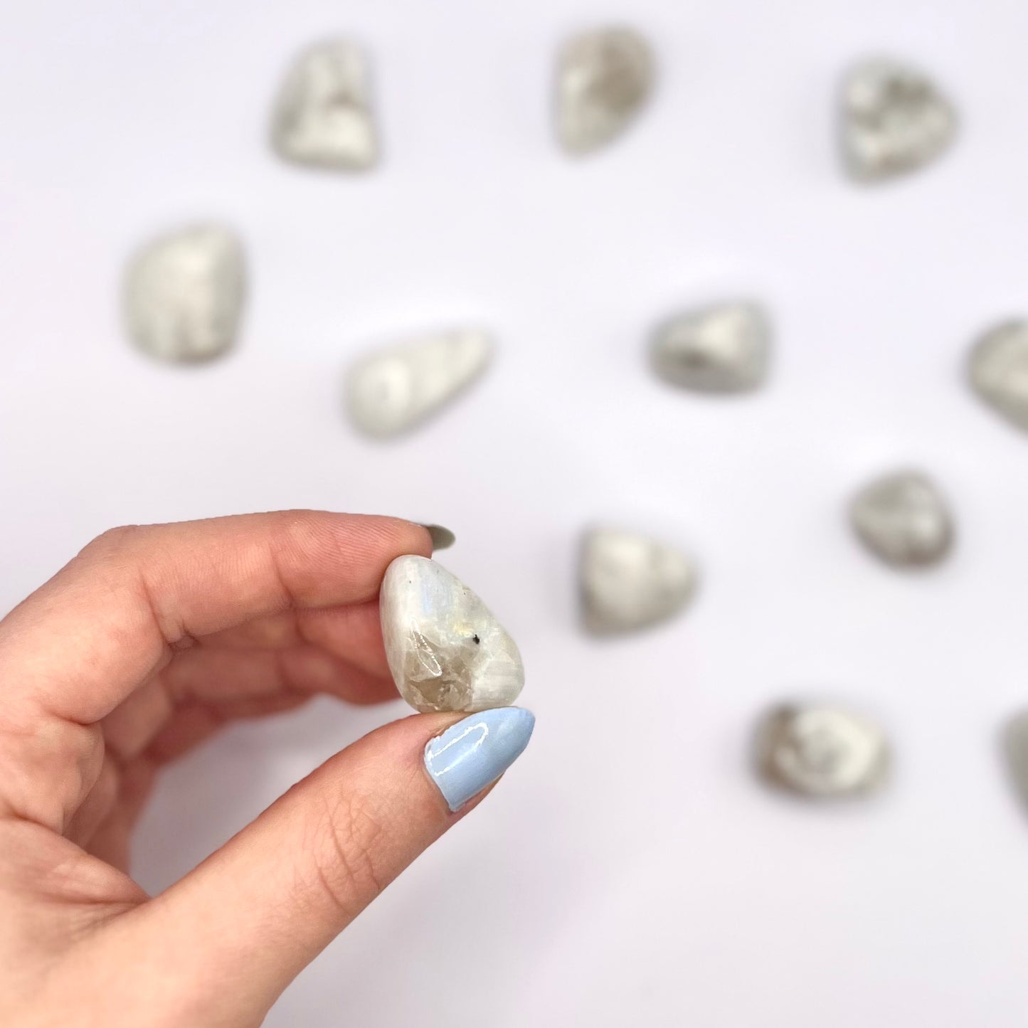 Piedra Luna rodado - White Shine