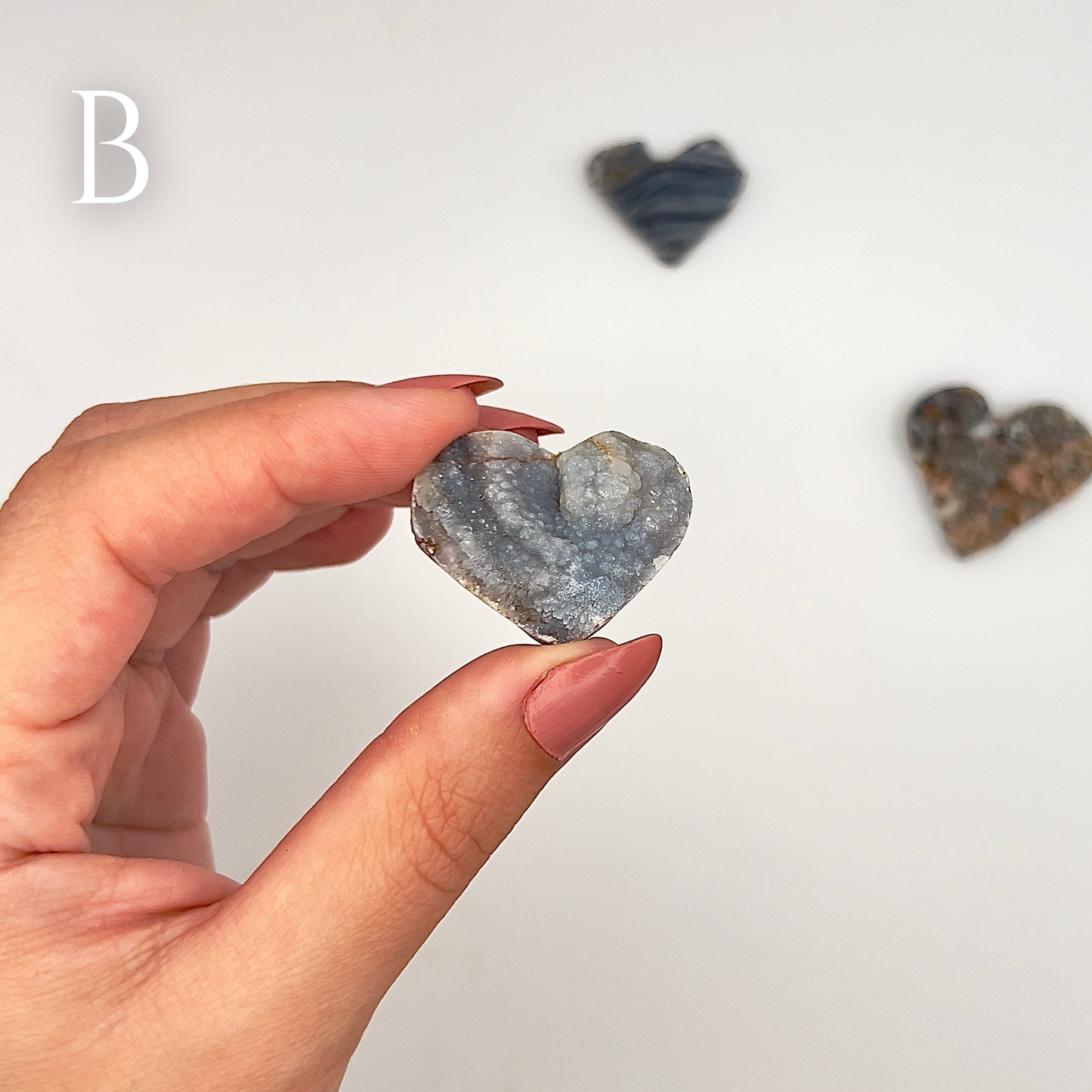 Corazón de Calcedonia cristalizada