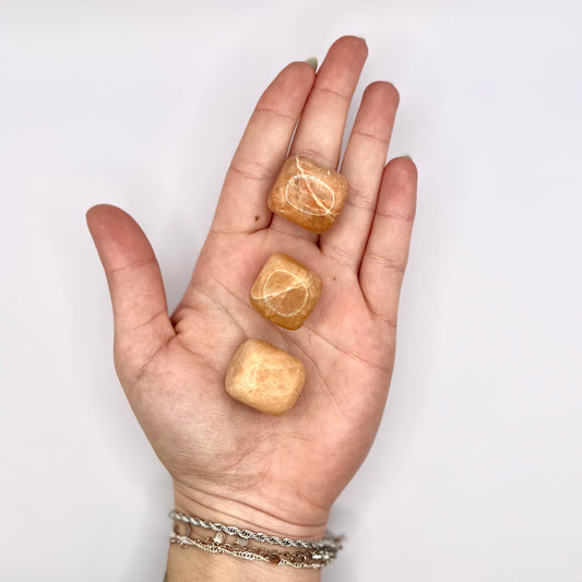 Piedra Luna Melocotón rodado - White Shine