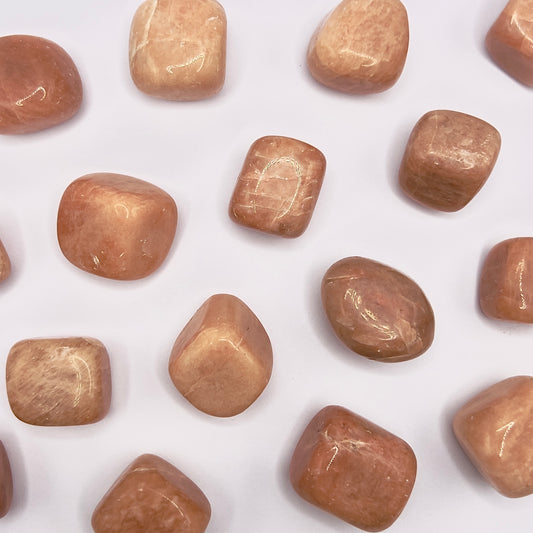 Piedra Luna Melocotón rodado - White Shine