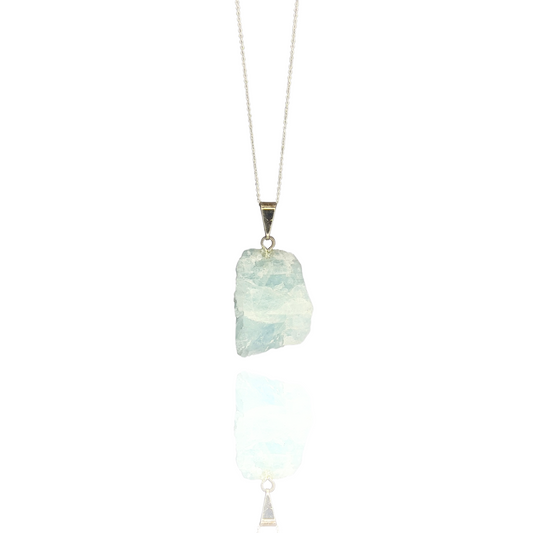 Collar Aguamarina en bruto - White Shine