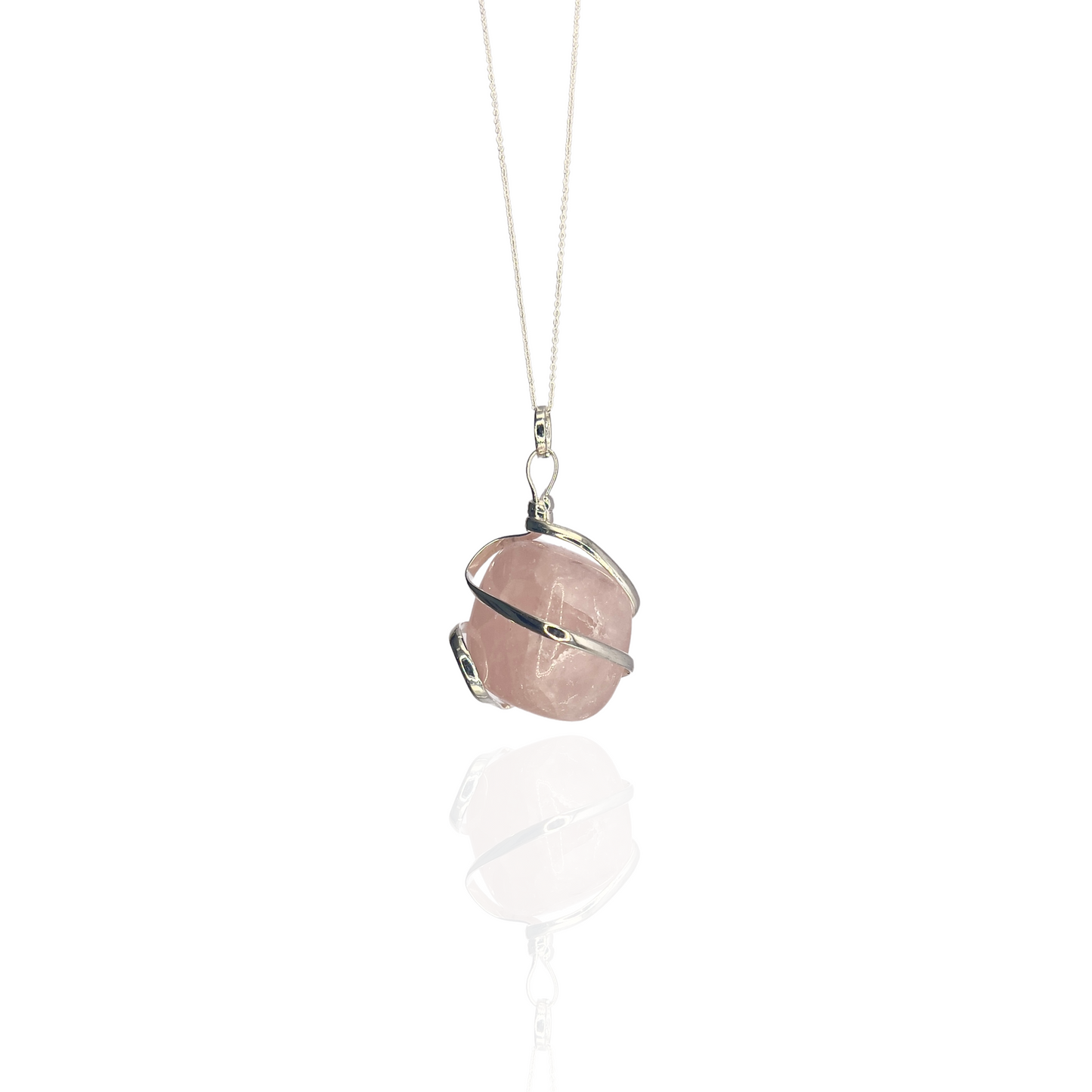 Collar espiral con Cuarzo Rosa - White Shine