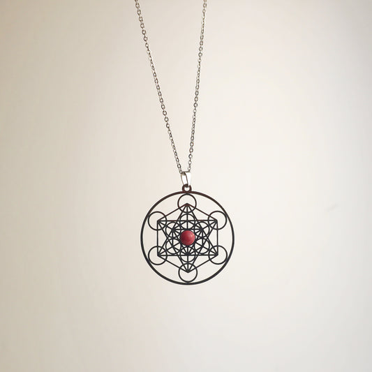 Collar metatrón con Rodonita