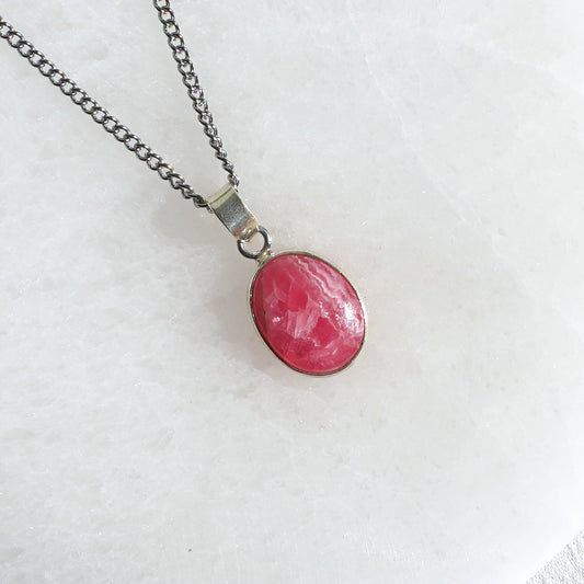 Collar cabujón de Rodocrosita