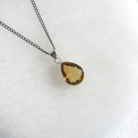 Collar Citrino facetado extra