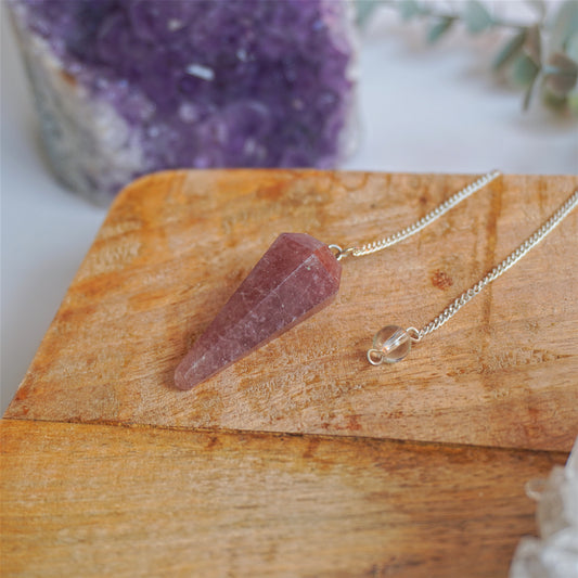 Péndulo de Cuarzo Fresa | Amor y alegría