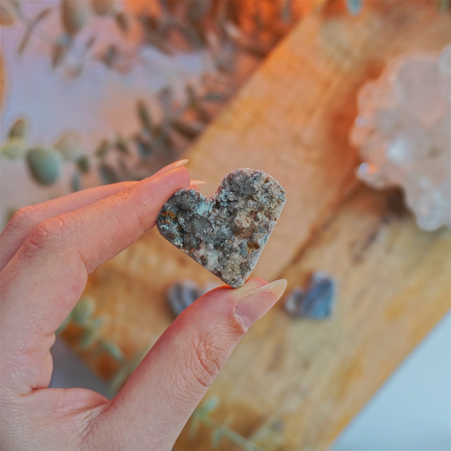 Corazón de Calcedonia cristalizada | Creatividad y armonía
