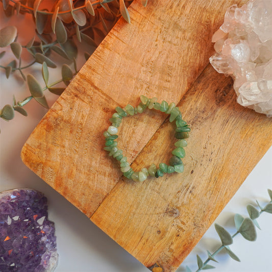 Pulsera Cuarzo Verde | Chips | Sanación y crecimiento personal