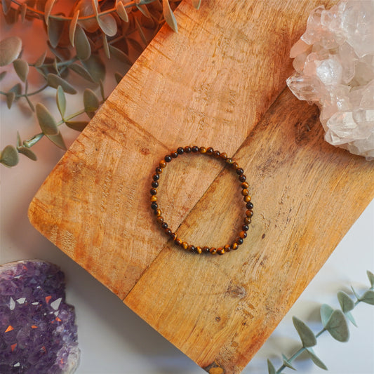 Pulsera Ojo de Tigre | Bolas 4mm | Protección y seguridad