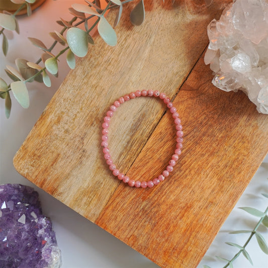 Pulsera Rodocrosita | Bolas 4mm | Amor y liberación emocional