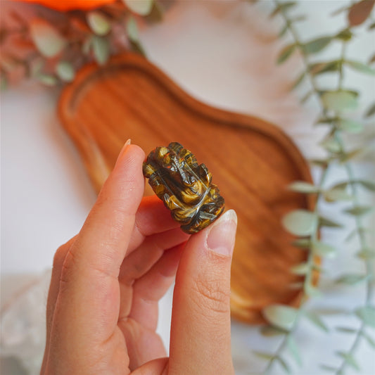 Mini Ganesha de Ojo de Tigre | Protección y seguridad