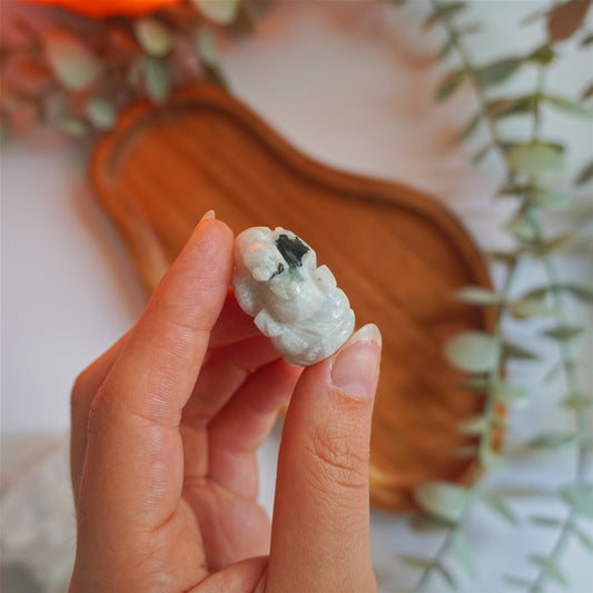 Mini Ganesha de Piedra Luna | Energía femenina e intuición
