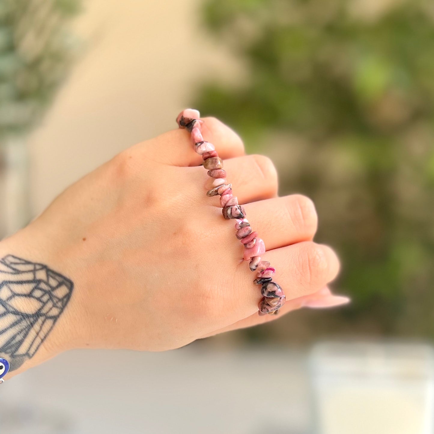 Pulsera chips Rodonita - White Shine