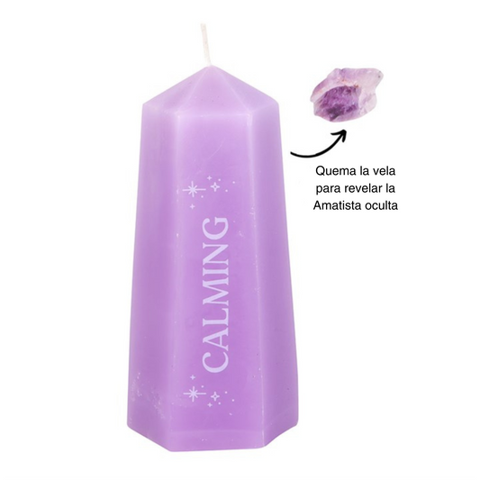 Vela 'CALMA' con Amatista - White Shine