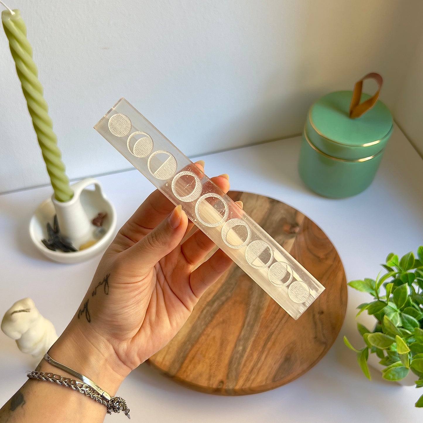 Placa de Selenita Fases Lunares