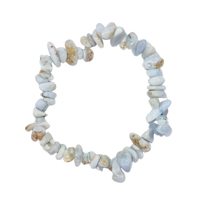 Pulsera chips Calcedonia Azul - White Shine