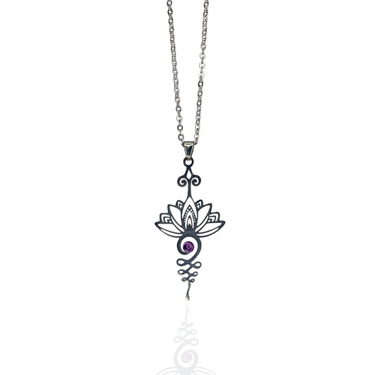 Collar Unalome con Amatista