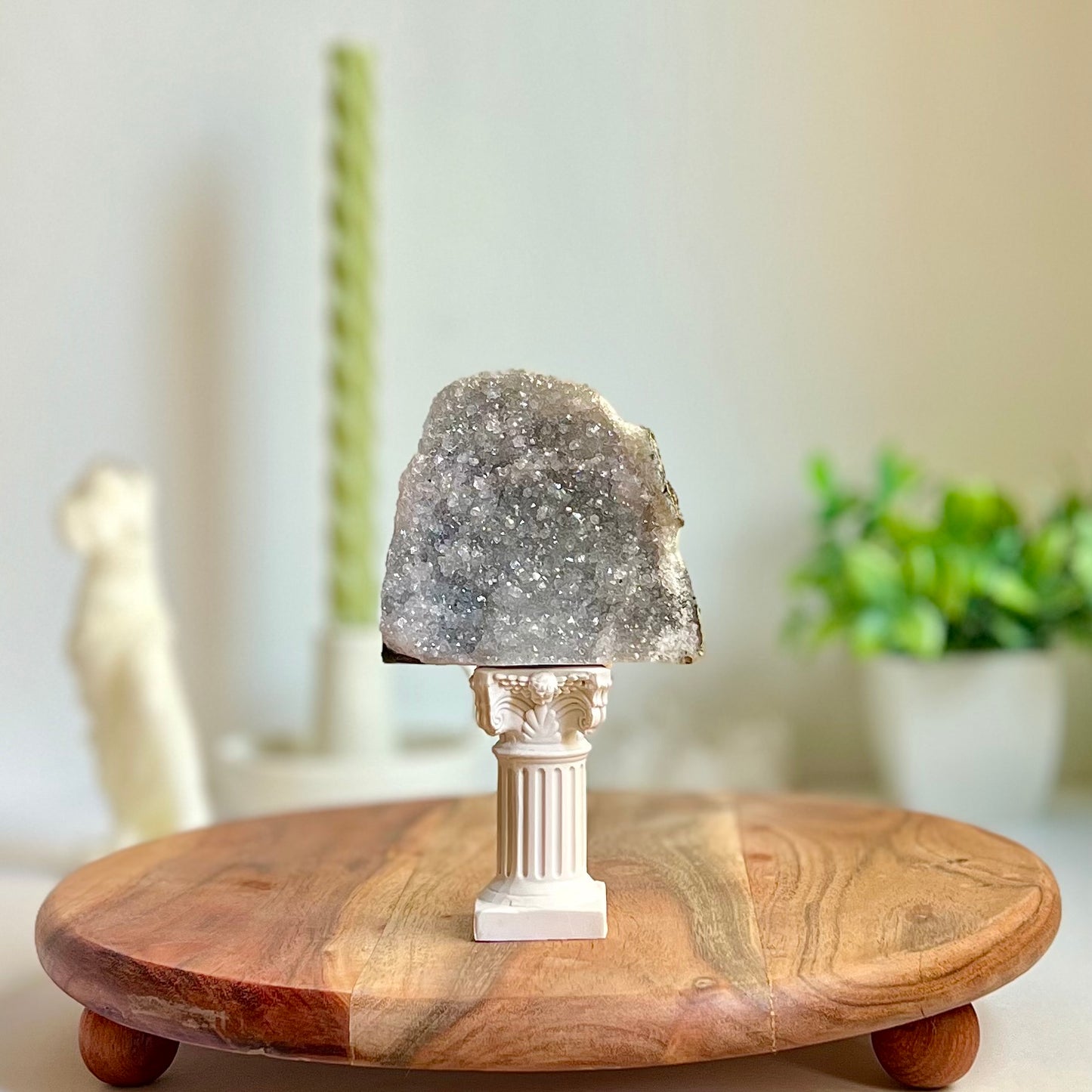 Drusa de Amatista Gris con base plana