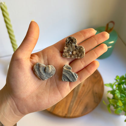 Corazón de Calcedonia cristalizada