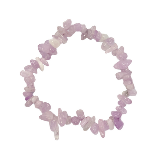 Pulsera chips Kunzita - White Shine