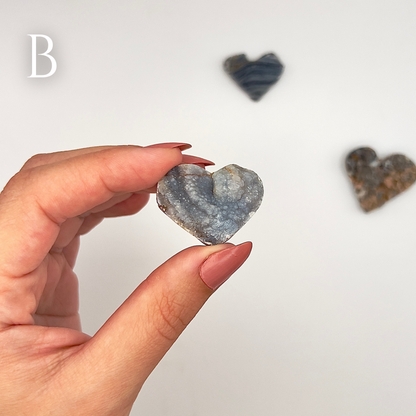 Corazón de Calcedonia cristalizada