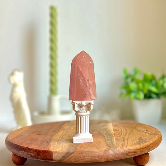 Punta pulida de Cuarzo Rosa | Calidad extra