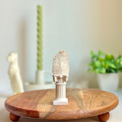 Punta pulida de Cuarzo Blanco "cracked"