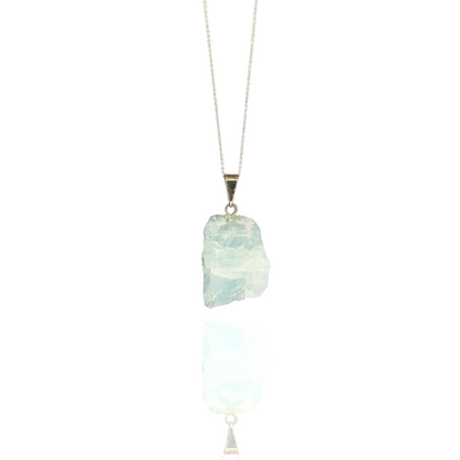 Collar Aguamarina en bruto - White Shine