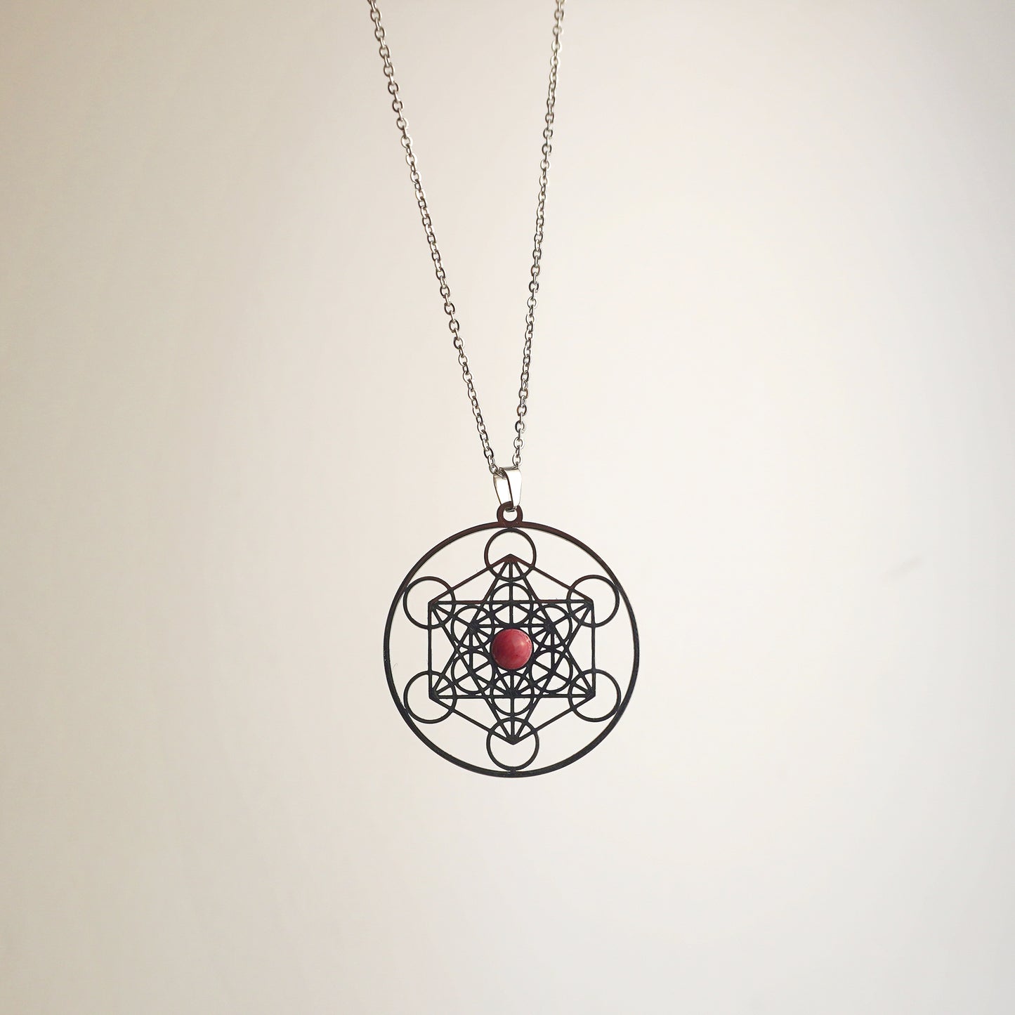 Collar metatrón con Rodonita