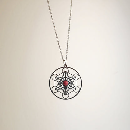 Collar metatrón con Rodonita