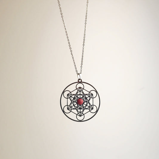 Collar metatrón con Rodonita