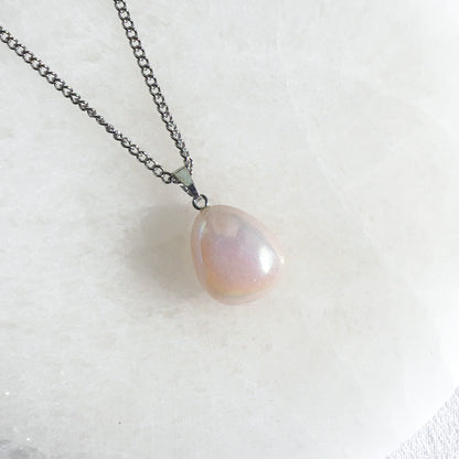 Collar Aqua Aura Rosa | Sanación y paz