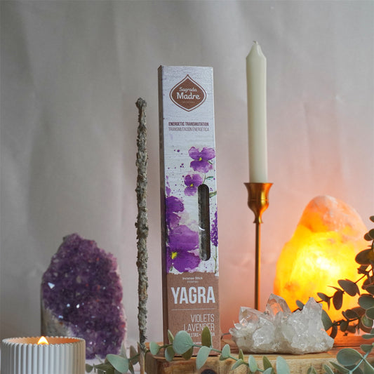 Incienso Yagra - Violetas y Lavanda - Abundancia, limpieza energética y calma | Sagrada Madre