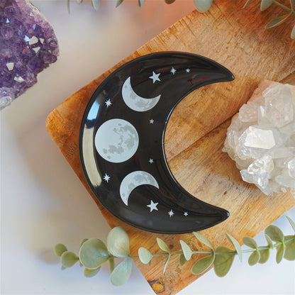 Plato Luna Creciente - Para minerales, joyas y pequeños objetos