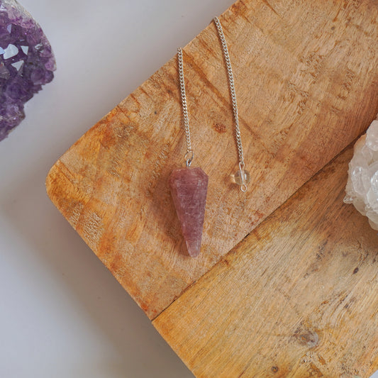 Péndulo de Cuarzo Fresa | Amor y alegría