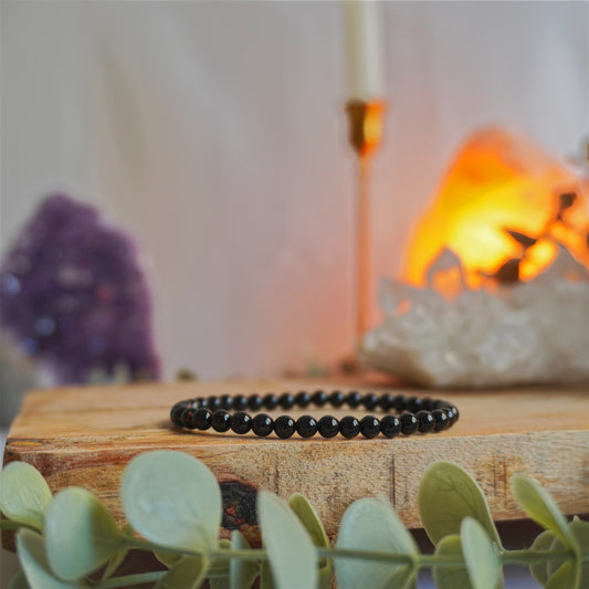 Pulsera Turmalina | Bolas 4mm | Escudo protector y transmutación