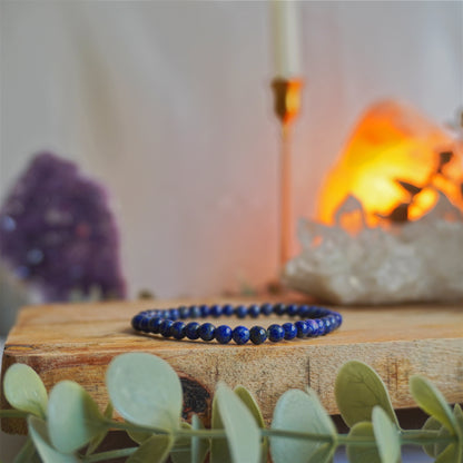 Pulsera Lapislázuli | Bolas 4mm | Sabiduría y comunicación